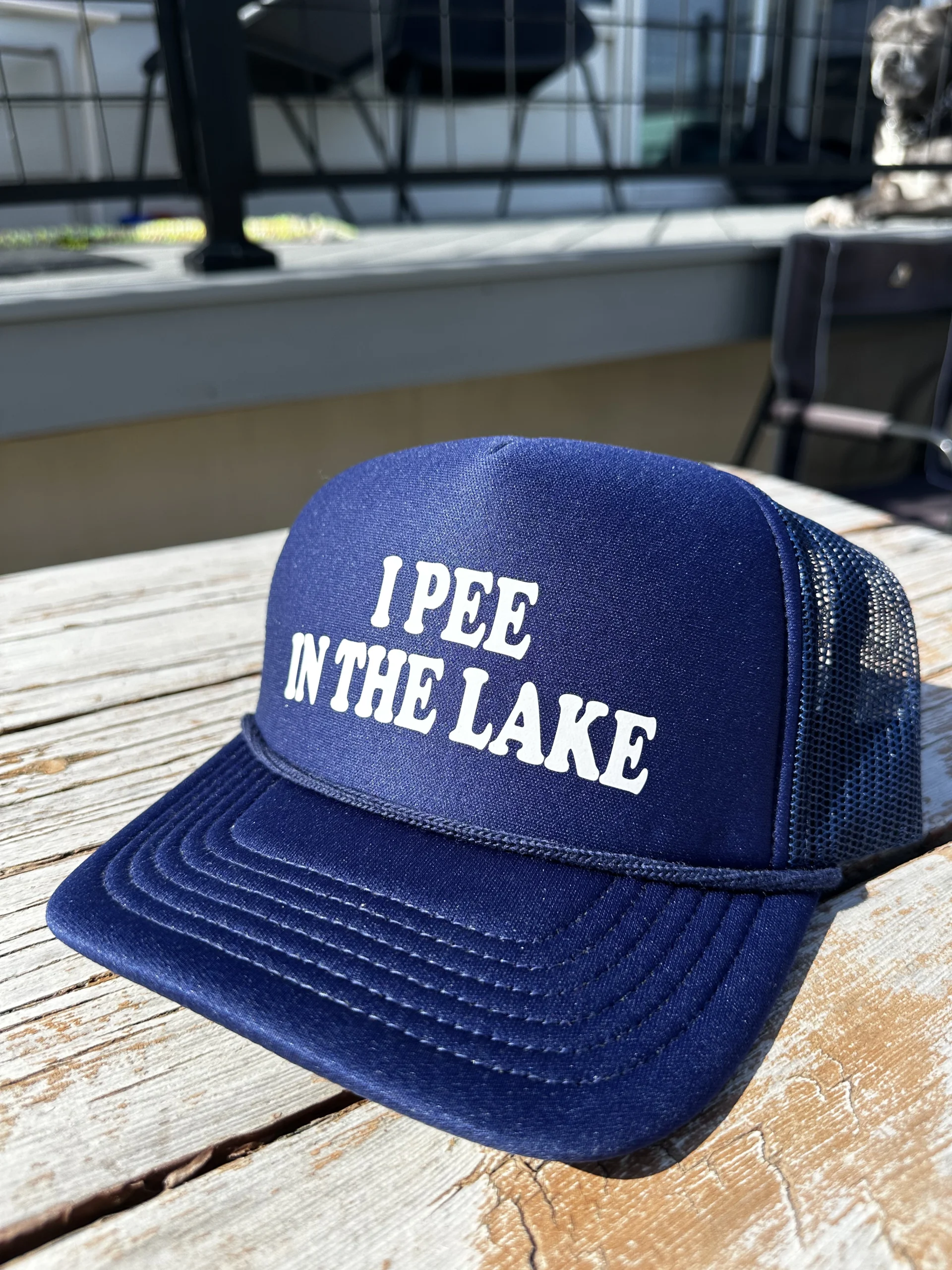 I pee in Lake Trucker Hat - Image 3